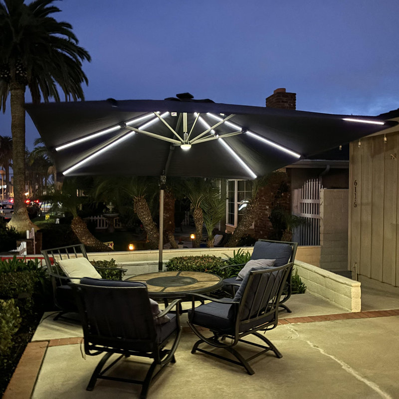 Carone 3m Square Cantilever Parasol, Grey