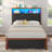 Fluted Design Bed with Bookcase and Drawers-651966788-651966842