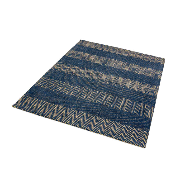 Aaisha Jute Flatweave Navy Rug, Rectangle 160 x 230cm
