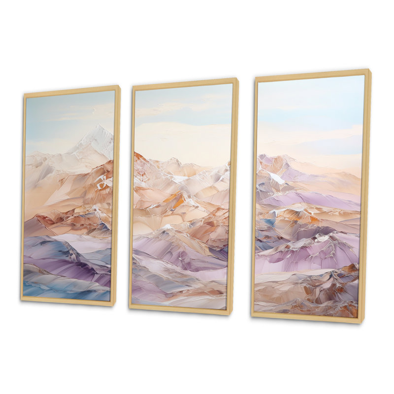 «Mountain Silent Beauty - Landscape Mountains», ensemble d'art sur toile, Cadre naturel flottant, H 40 po x l 60 po x P 1 po