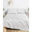 Ensemble de draps 100% coton avec poches profondes, draps en percale douillette avec ensemble de literie et de taies d'oreiller 4 pièces, gris pâle-303284165-398994216