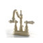 Robinet de salle de bain central à 4 poignées à fixation sur comptoir à 3 trous Kingston avec robinet escamotable en plastique Kingston-11175286