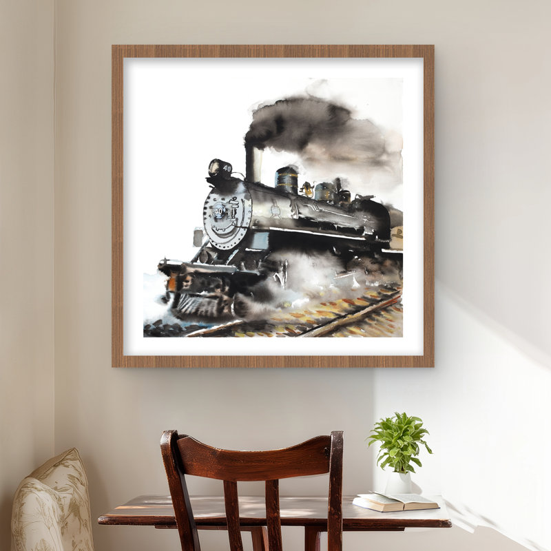 Vintage Steam Train - Industrial Train, reproduction encadrée