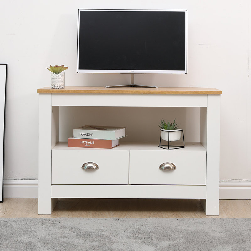 Derek TV Stand, Oak/White