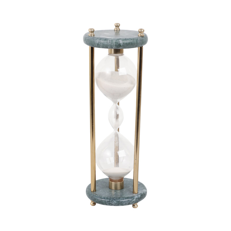 11" Finnegan Green Marble Hourglass
