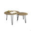 Ensemble de 2 tables basses gigognes rondes de 27,56 po, ensemble de tables de bout gigognes circulaires, plateau de table rond en bois et base en métal robuste-131261886