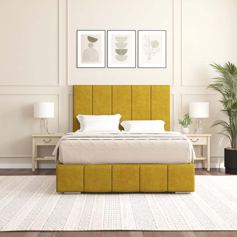 Edelmann Upholstered Bed, King (5'), Turmeric