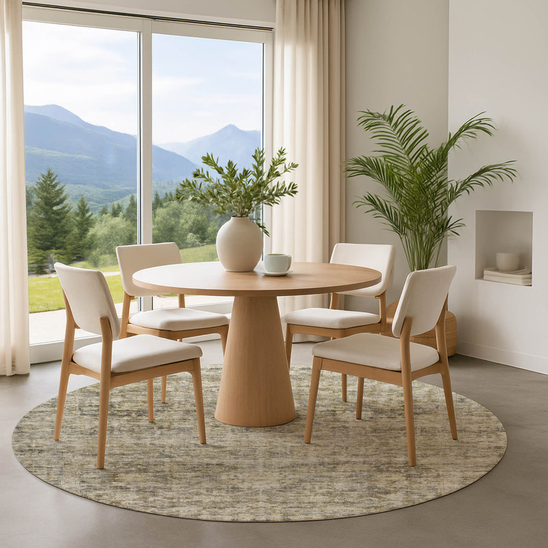 Premium Machine Washable Lubbers AMF1744 Global Rug, Round 8'
