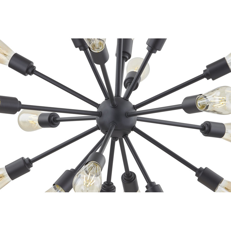 Kristoff 18 - Light Dimmable Sphere Chandelier, Matte Black