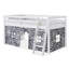 Lit simple mezzanine bas avec tente de jeu rouge et bleue Alaterre Furniture Roxy (blanc)-484243006-484243005