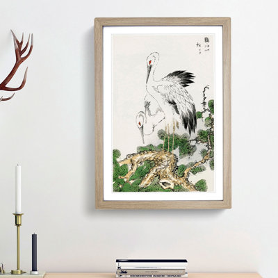 Two Japanese Storks by Numata Kashu - Picture Frame Painting Print