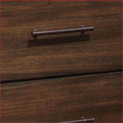 Table de chevet 2 tiroirs en chêne avec quincaillerie rétro