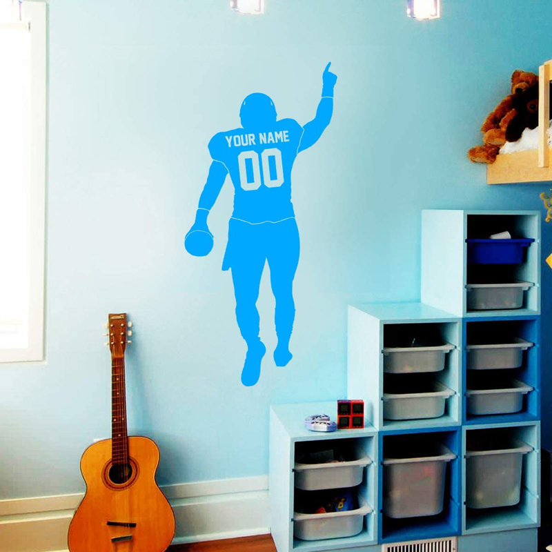 Sports Non-Wall Damaging Wall Decals, 30" H x 14" W, Sky Blue