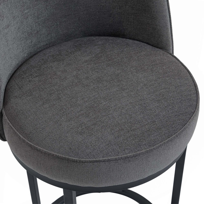 Tabourets de bar rembourrés à hauteur de comptoir Modern (ensemble de 2), Gris