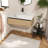 Space-saving Wall-mounted Vanity With Ceramic Sink, Light Coffee Finish