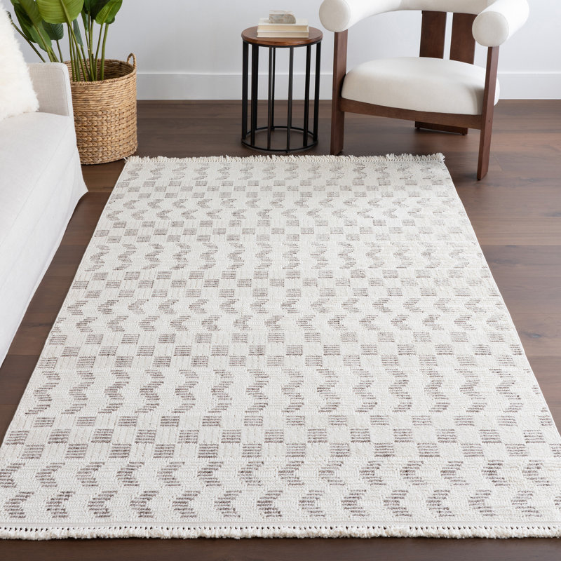 Allona Geometric Tassels Area Rug, Rectangle 8' x 10'