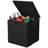 28 Gallon Outdoor Deck Box, Waterproof Resin Storage Bin with Lockable Lid and Handles for Patio Garden Poolside Cushion Storage-126483125