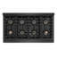 ZLINE Designer 48 in. DuoPro Gas Rangetop in Black Satin Steel with Black and Bronze Accents-1982526860