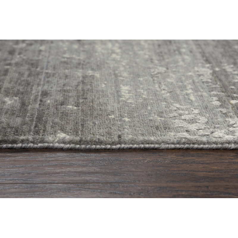 Tapis gris en laine Power Loom, Tapis de couloir beige
