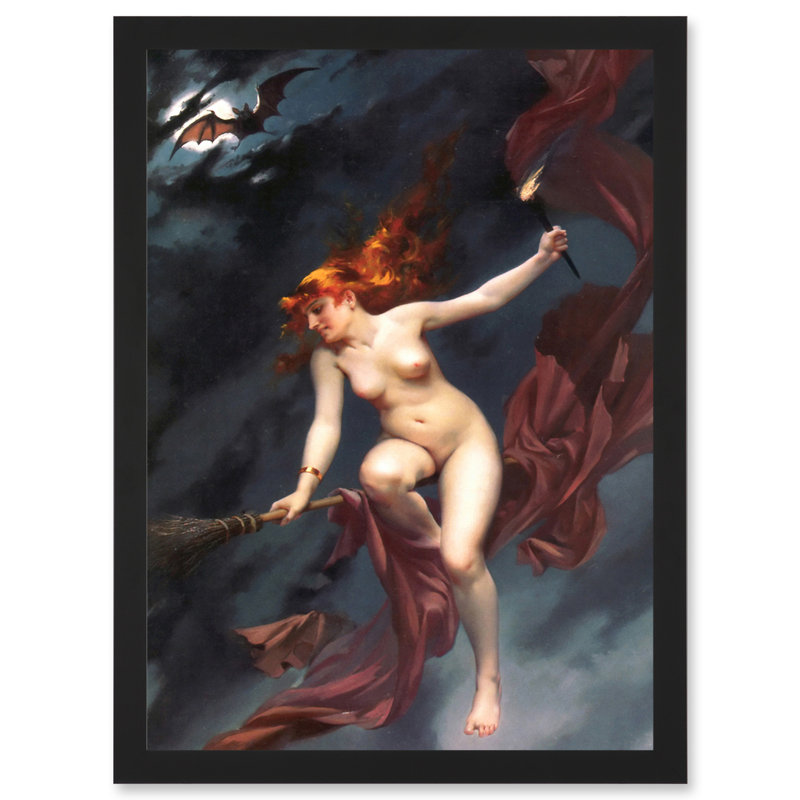 The Witches Sabbath by Luis Ricardo Falero - Single Picture Frame Print, 45.5cm H x 33cm W