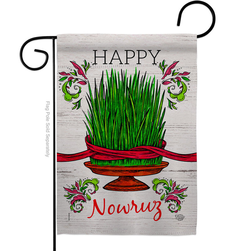Drapeau de maison Sabzeh Nowruz, H 18,5 po x l 13 po