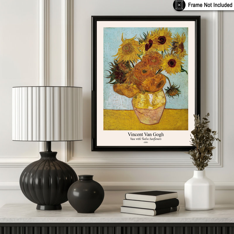 Van Gogh - Vase avec douze tournesols No2, H 18 po x l 24 po, Affiche, Sans cadre