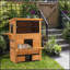 Abri pour chat 3 étages, maison pour chat, maisonnette d'extérieur avec plancher surélevé, toit en asphalte, portes de secours, plateformes de saut, jaune