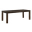 7 tables de salle à manger au design moderne pour la pièce: table brun foncé et 6 chaises rembourrées taupe, 6 sièges, garniture cloutée Suite: tissu rectangulaire texturé