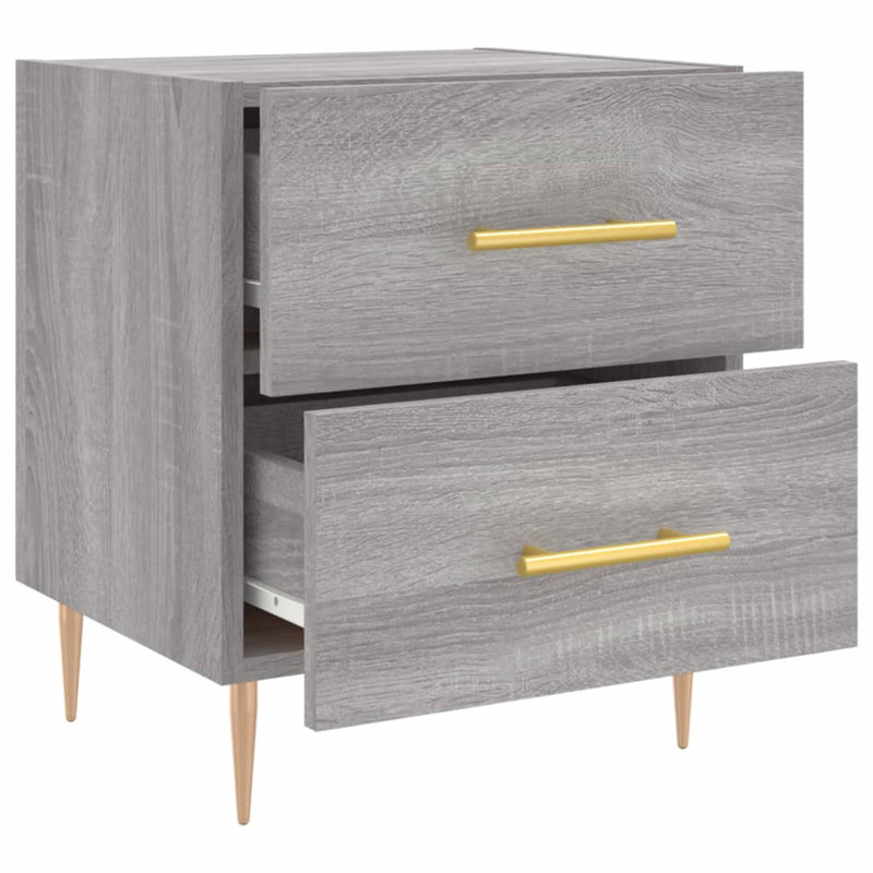 40cm W Iron Bedside Table, Grey Sonoma, Set of 2