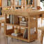 Bureau rectangulaire en bois massif avec 4 tiroirs Burlywood-924537409