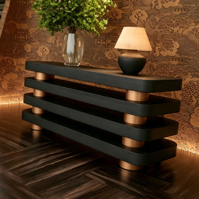 Modern simple light luxury console table., 33.5" H x 70.9" W x 15.7" D