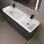 Meuble-lavabo autoportant de 60 po avec double lavabo en résine, armoire de rangement avec portes à fermeture douce (ensemble KD) et meuble-lavabo
