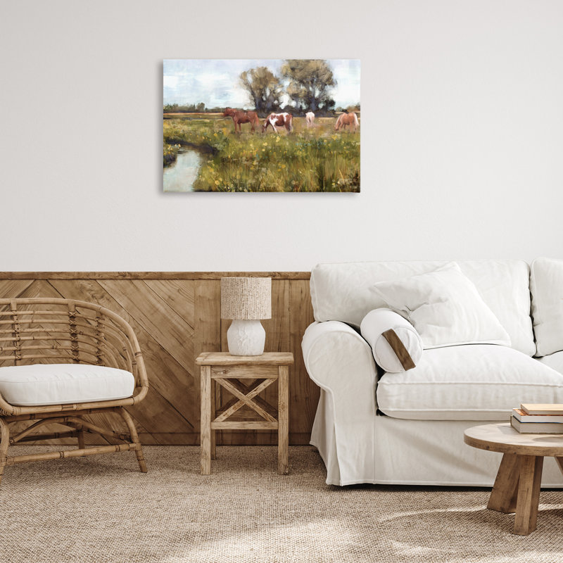 «Lazy Day Horse Landscape», art mural sur toile par Nina Blue, H 20 po x l 30 po