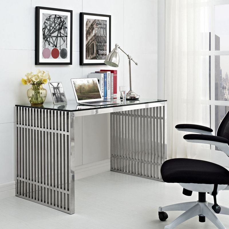 Bureau en acier inoxydable Gridiron