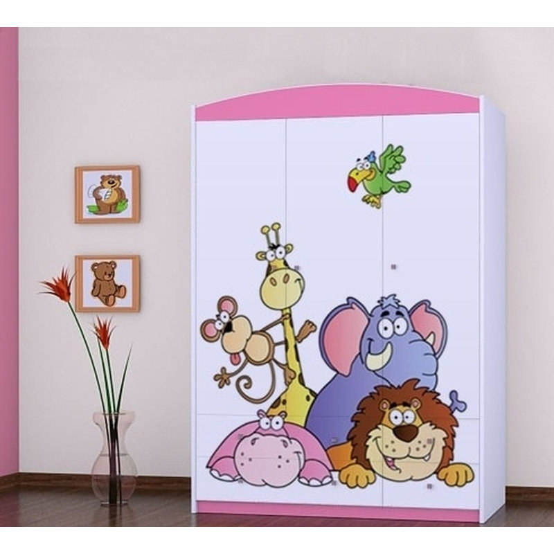 Macaulay 3 Door Wardrobe, Pink