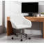 Chaise de bureau pivotante moderne et ajustable avec revêtement en similicuir et support ergonomique à dossier moyen