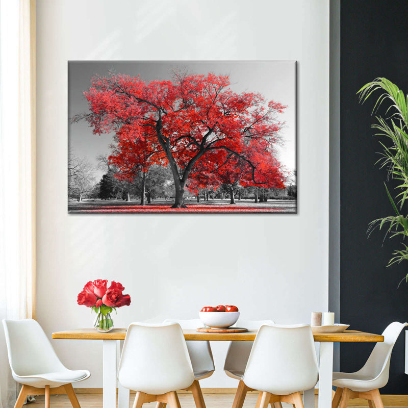 " Red Tree Canvas Print ", 24" H x 36" W x 1.25" D