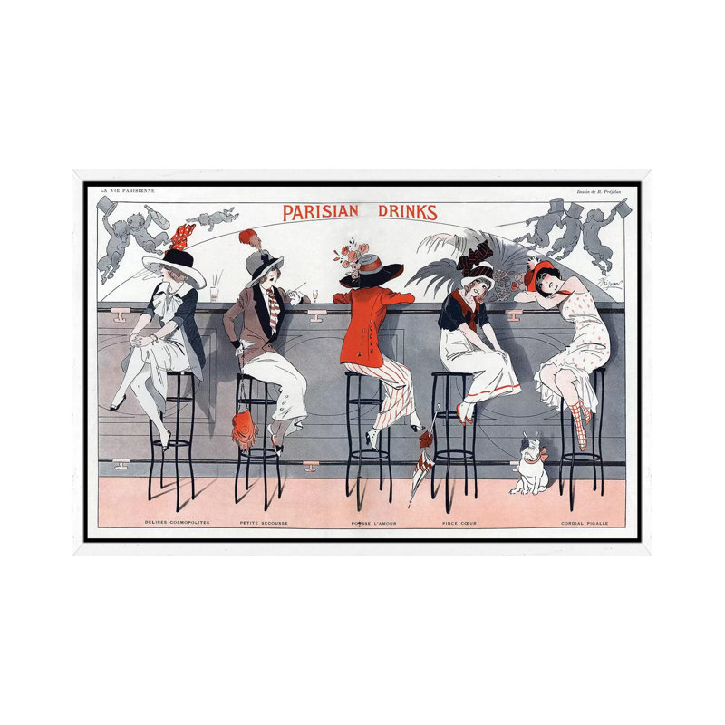 1912 La Vie Parisienne Magazine Plate - Painting on Canvas, White Framed, 66.04 cm H x 45.72 cm W