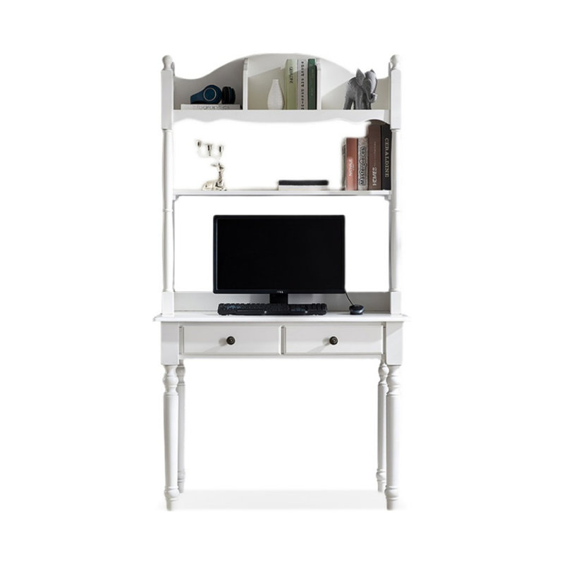 Bureau blanc rectangulaire en bois massif, H 29,92 po x l 39,37 po x P 19,69 po 