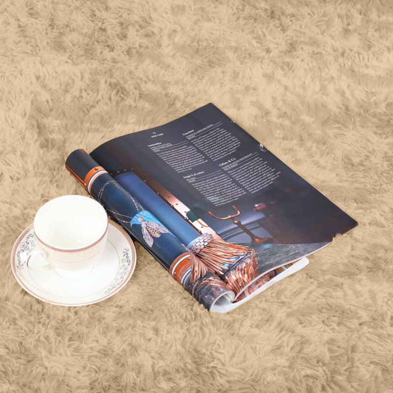 Abbotsen Solid Colour Shag Area Rug, Rectangle 200 x 290cm