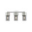 Bolivar - Luminaire de meuble-lavabo mural 3 lumières 7 po - Finition nickel poli - Abat-jour en verre fumée-851054899-1069198918-1069198921