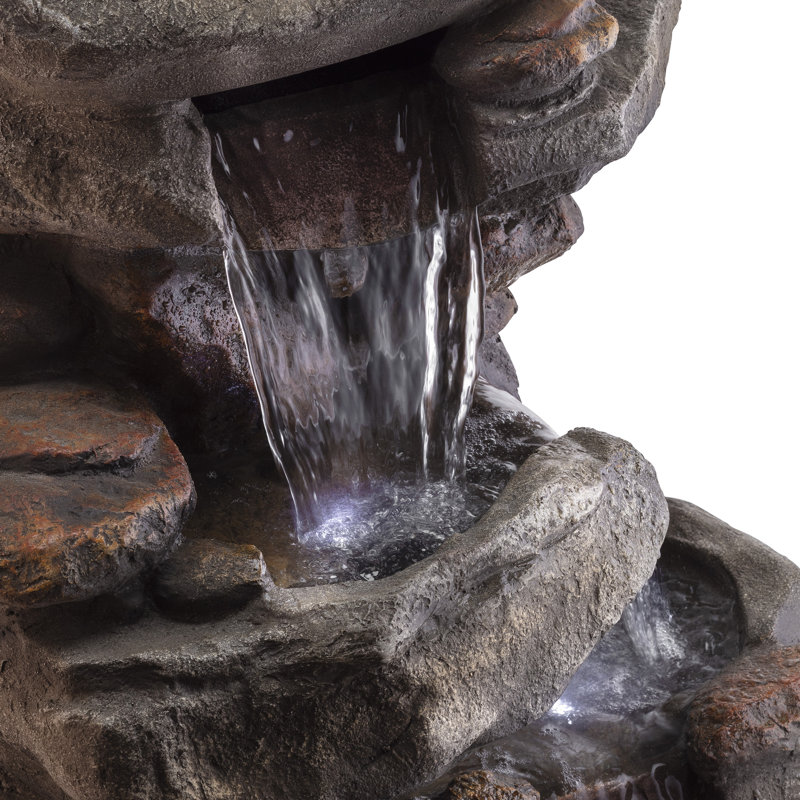Hailey Weather Resistant Cascade Fountain with Light