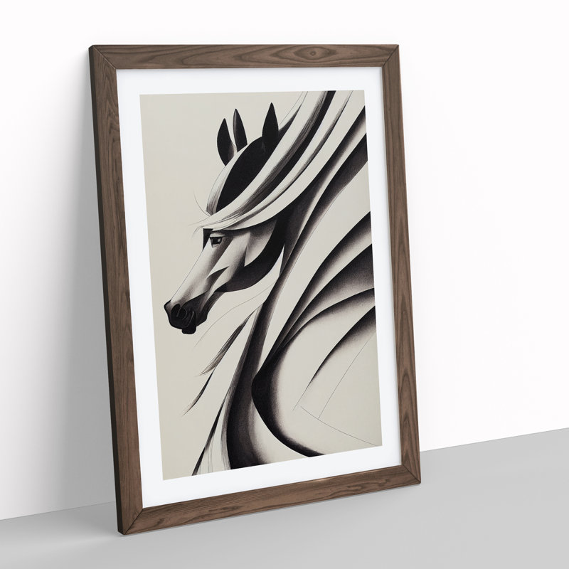 Artful Horse - Single Picture Frame Print, Walnut Framed, 46cm H x 34cm W x 2cm D