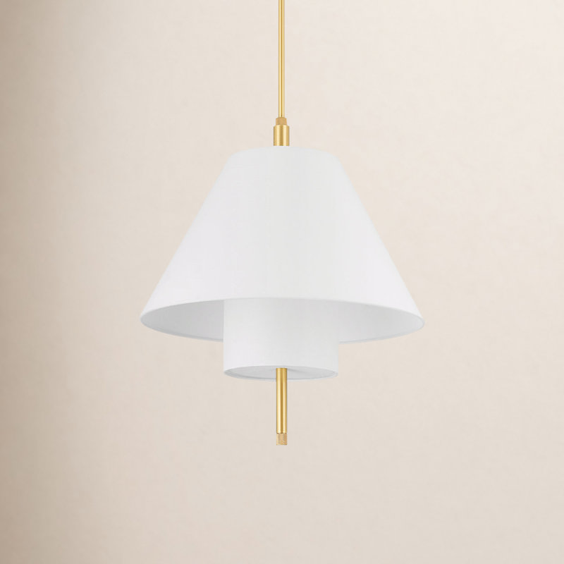 Luminaire suspendu 1 lumière, Laiton vieilli