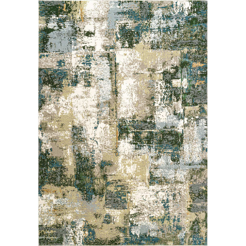 Chaniqua Abstract Area Rug, Green, Rectangle 120 x 170cm