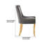 Ensemble de 2 chaises de salle à manger en chenille rembourrées avec pieds en métal doré-2037388548