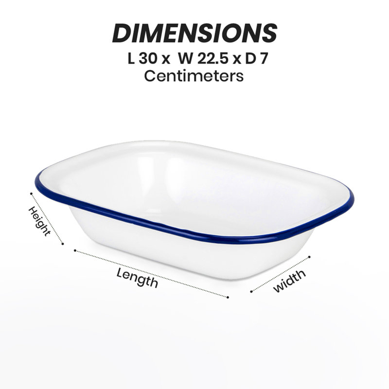 Besto Rectangle Steel Baker Bakeware, 30cm L x 22.5cm W x 7cm D