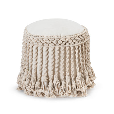 Edicott 18" Wide Round Pouf Ottoman