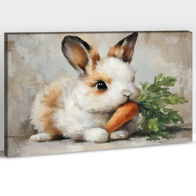 Art mural de lapin de Pâques GUTTATY, décoration murale de lapin de Pâques au printemps, décoration murale de lapin mignon, impressions de Pâques pour le salon, la chambre d'enfant, la chambre de bébé, la chambre de bébé prête à être suspendue 24 po x 32 po