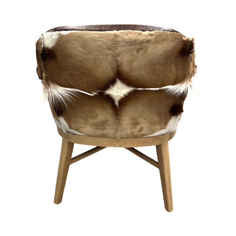 Natural Springbok Hide And Leather Chair